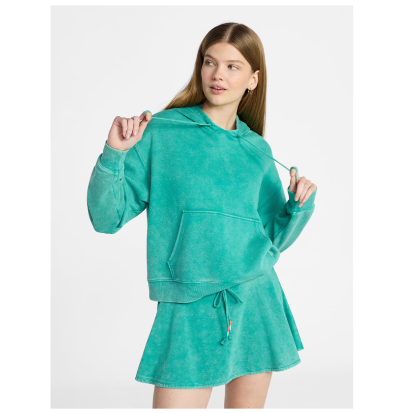 Washed Fleece Pullover Hoodie, Women's